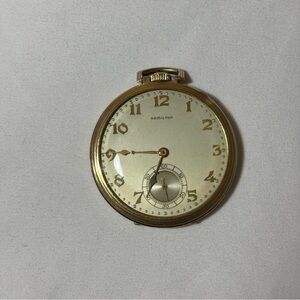 Vtg 1938 Hamilton 917 14k Gold Filled Open Face Pocket Watch 10s Mint Working